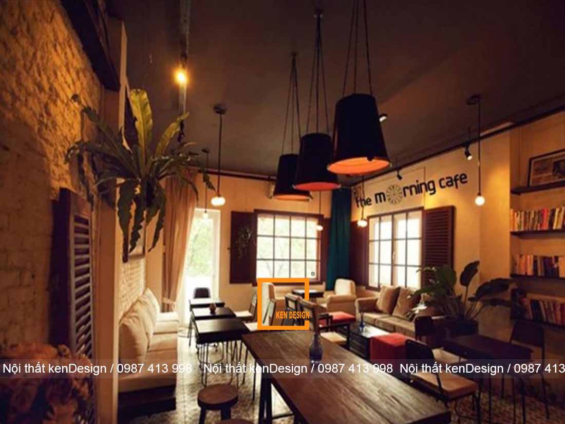 thiết kế quán cafe gỗ 